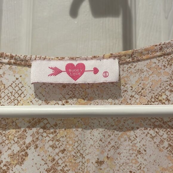 Buddy Love snakeskin vneck blouse SZ small - Picture 2 of 6